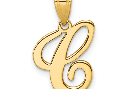 14K Script Letter Initial Pendant