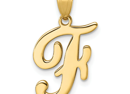 14K Script Letter Initial Pendant