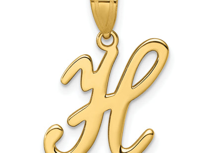 14K Script Letter Initial Pendant