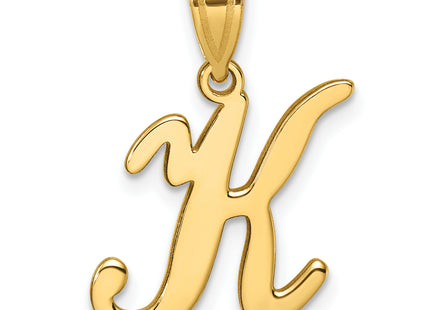14K Script Letter Initial Pendant