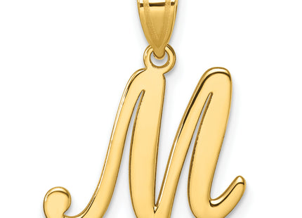 14K Script Letter Initial Pendant