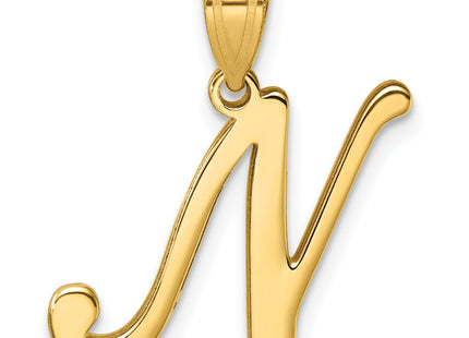 14K Script Letter Initial Pendant