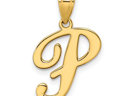 14K Script Letter Initial Pendant