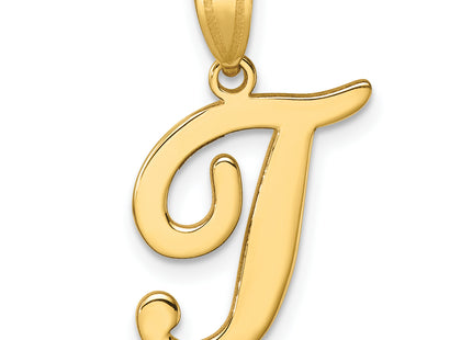 14K Script Letter Initial Pendant