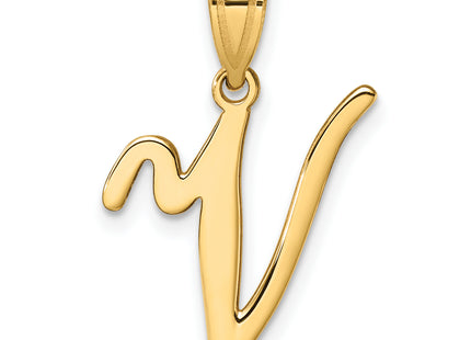 14K Script Letter Initial Pendant