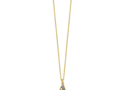 14K with Rhodium Diamond Letter Initial Pendant