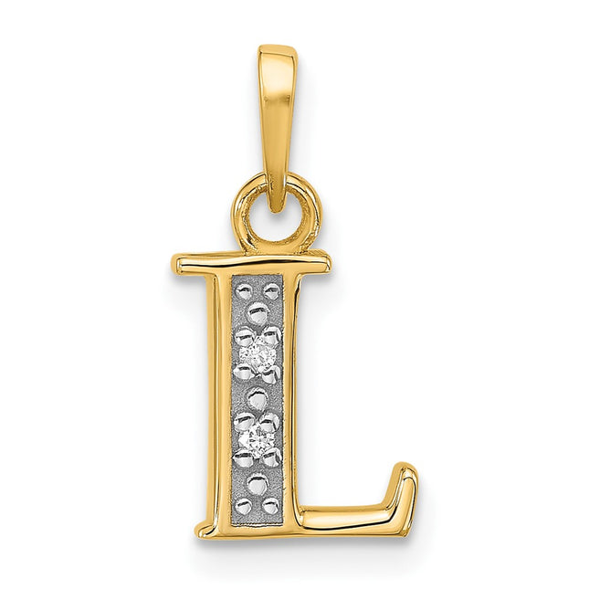 14k Yellow & Rhodium Pendants Style YC1541L - Classique Jewelry Inc.