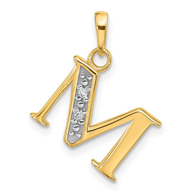 14k Yellow & Rhodium Pendants Style YC1541M - Classique Jewelry Inc.