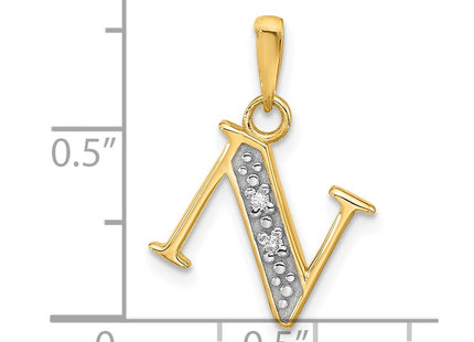 14k Yellow & Rhodium Pendants Style YC1541N - Classique Jewelry Inc.