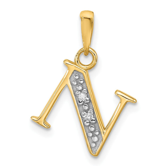14k Yellow & Rhodium Pendants Style YC1541N - Classique Jewelry Inc.