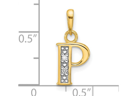 14k Yellow & Rhodium Pendants Style YC1541P - Classique Jewelry Inc.