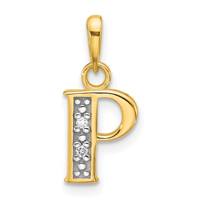 14k Yellow & Rhodium Pendants Style YC1541P - Classique Jewelry Inc.