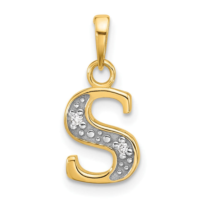 14k Yellow & Rhodium Pendants Style YC1541S - Classique Jewelry Inc.