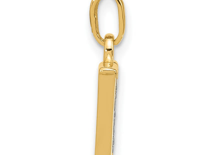 14k Yellow & Rhodium Pendants Style YC1541V - Classique Jewelry Inc.