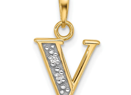 14k Yellow & Rhodium Pendants Style YC1541V - Classique Jewelry Inc.
