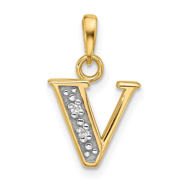14k Yellow & Rhodium Pendants Style YC1541V - Classique Jewelry Inc.