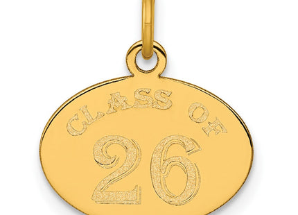 14k Polished Oval CLASS OF 2026 Charm (Style YC1544-26)
