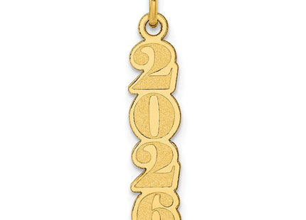 14K Polished and Satin Vertical 2026 Charm (Style YC1546-26)