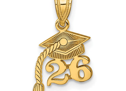 14K Graduation Cap 26 w/ Dangling Tassle Charm (Style YC1547-26)