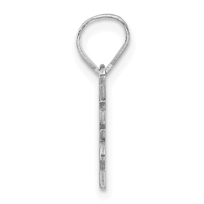 14K White Gold Graduation Cap 25 w/ Dangling Tassel Charm