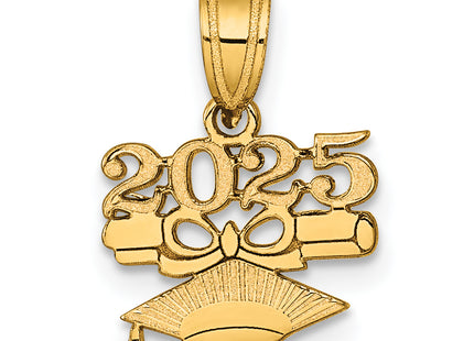 14K Graduation Cap and Diploma - 2025 Charm, 16.15 x 11.75mm