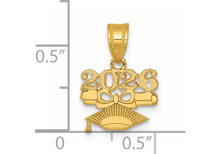 14K gold graduation charm, further view