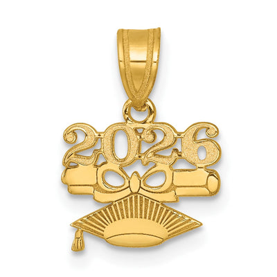 14K Graduation Cap and Diploma - 2025 Charm, 16.15 x 11.75mm
