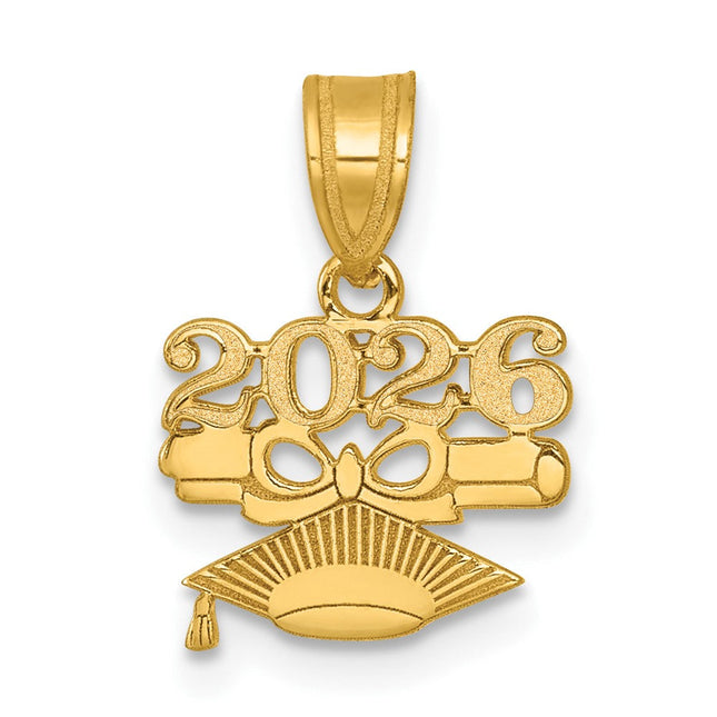 14K Graduation Cap and Diploma - 2025 Charm, 16.15 x 11.75mm