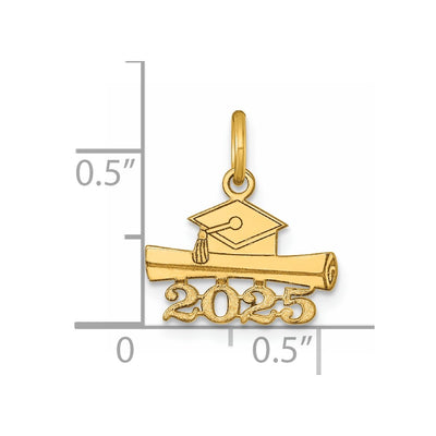14K 2025 Graduation Cap and Diploma Charm