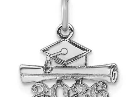 14K White Gold 2026 Graduation Cap and Diploma Charm (Style YC1550W-26)