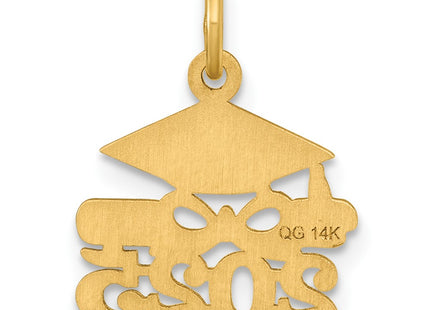 14K gold graduation charm, another view