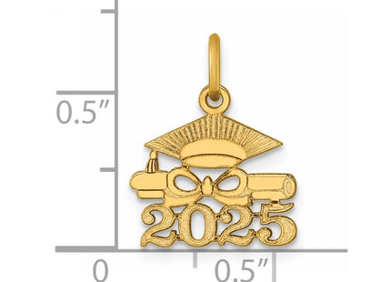 14K gold graduation charm, further view