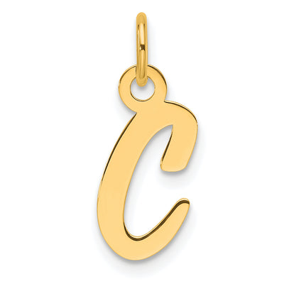 14K Slanted Block Letter Initial Charm