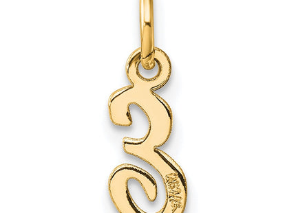 14K Small Script Letter E Initial Charm (Style YC1553E)