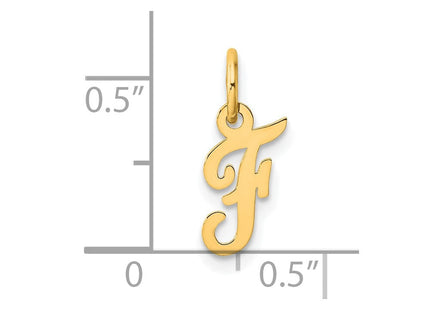 14K Small Script Letter F Initial Charm (Style YC1553F)