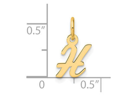 14K Small Script Letter H Initial Charm (Style YC1553H)