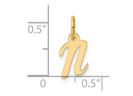 14K Small Script Letter N Initial Charm (Style YC1553N)