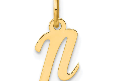 14K Small Script Letter N Initial Charm (Style YC1553N)