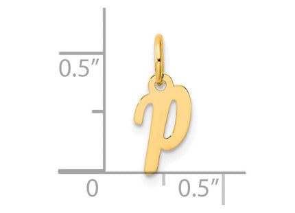 14K Small Script Letter P Initial Charm (Style YC1553P)