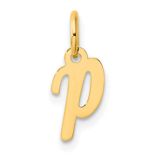 14K Small Script Letter P Initial Charm (Style YC1553P)