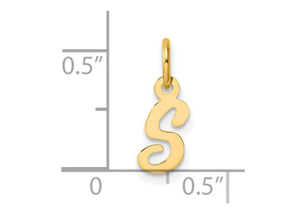14K Small Script Letter S Initial Charm (Style YC1553S)