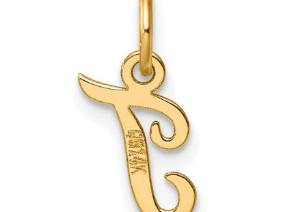 14K Small Script Letter T Initial Charm (Style YC1553T)