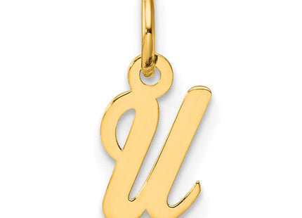 14K Small Script Letter U Initial Charm (Style YC1553U)