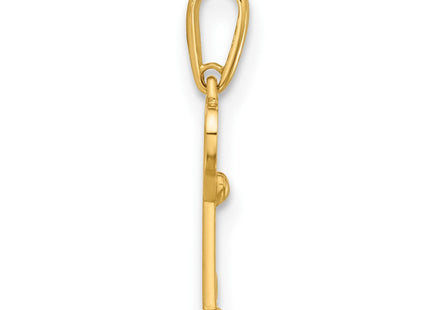 14k Polished Heart Key Pendant (Style YC1557)