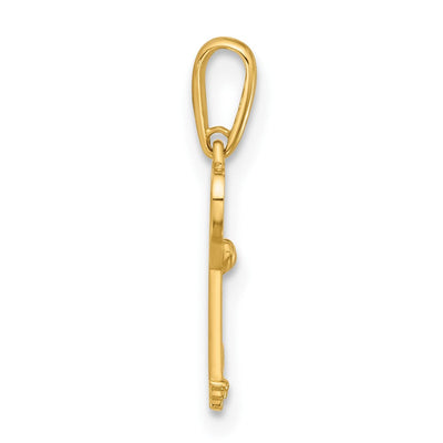 14K Polished Heart Key Pendant, 18 x 6.2mm