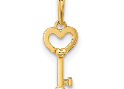 14k Polished Heart Key Pendant (Style YC1557)