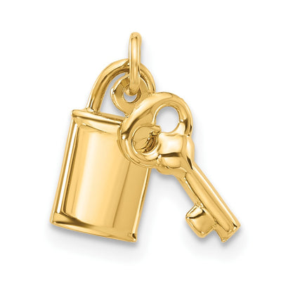 14K gold key pendant