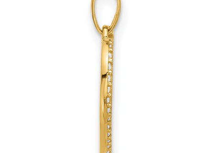 14K gold cubic zirconia heart pendant, alternate view