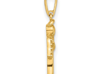 14K gold cubic zirconia heart pendant, alternate view