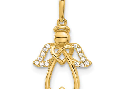 14K gold cubic zirconia heart pendant